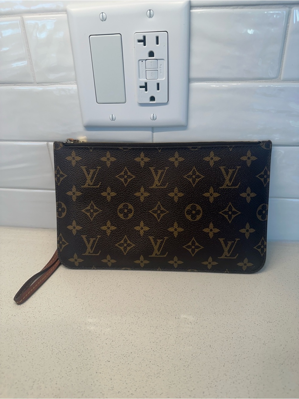 Louis Vuitton Brown Monogram Canvas Toiletry Wrist Pouch